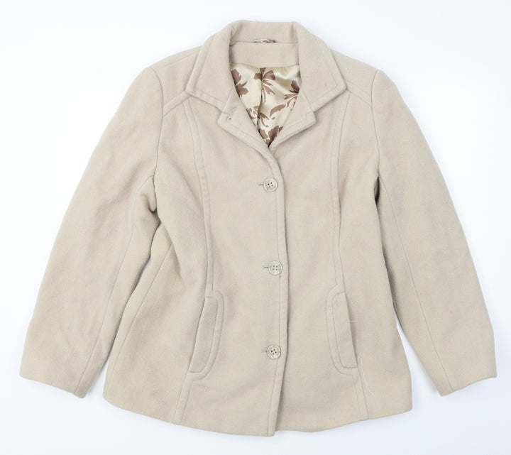 Klass  Womens Beige   Jacket Coat Size 14