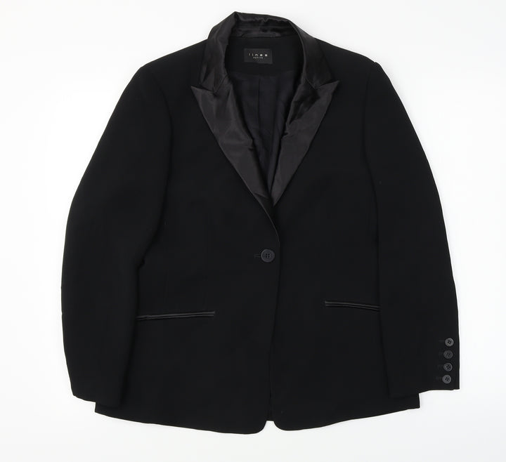 Linea Womens Black Jacket Blazer Size 12