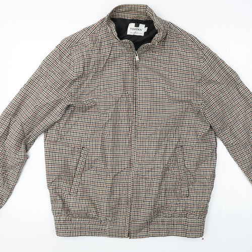 Topman  Mens Beige Check  Jacket Coat Size M