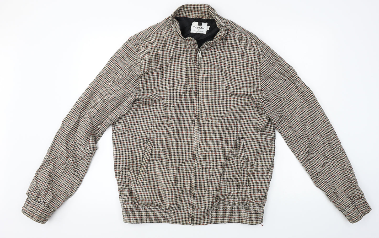 Topman  Mens Beige Check  Jacket Coat Size M
