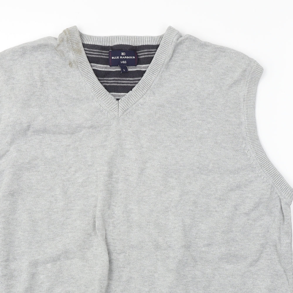 Blue Harbour  Mens Grey   Vest Jumper Size L