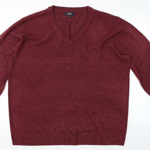 Easy Mens Red Houndstooth  Pullover Jumper Size 2XL