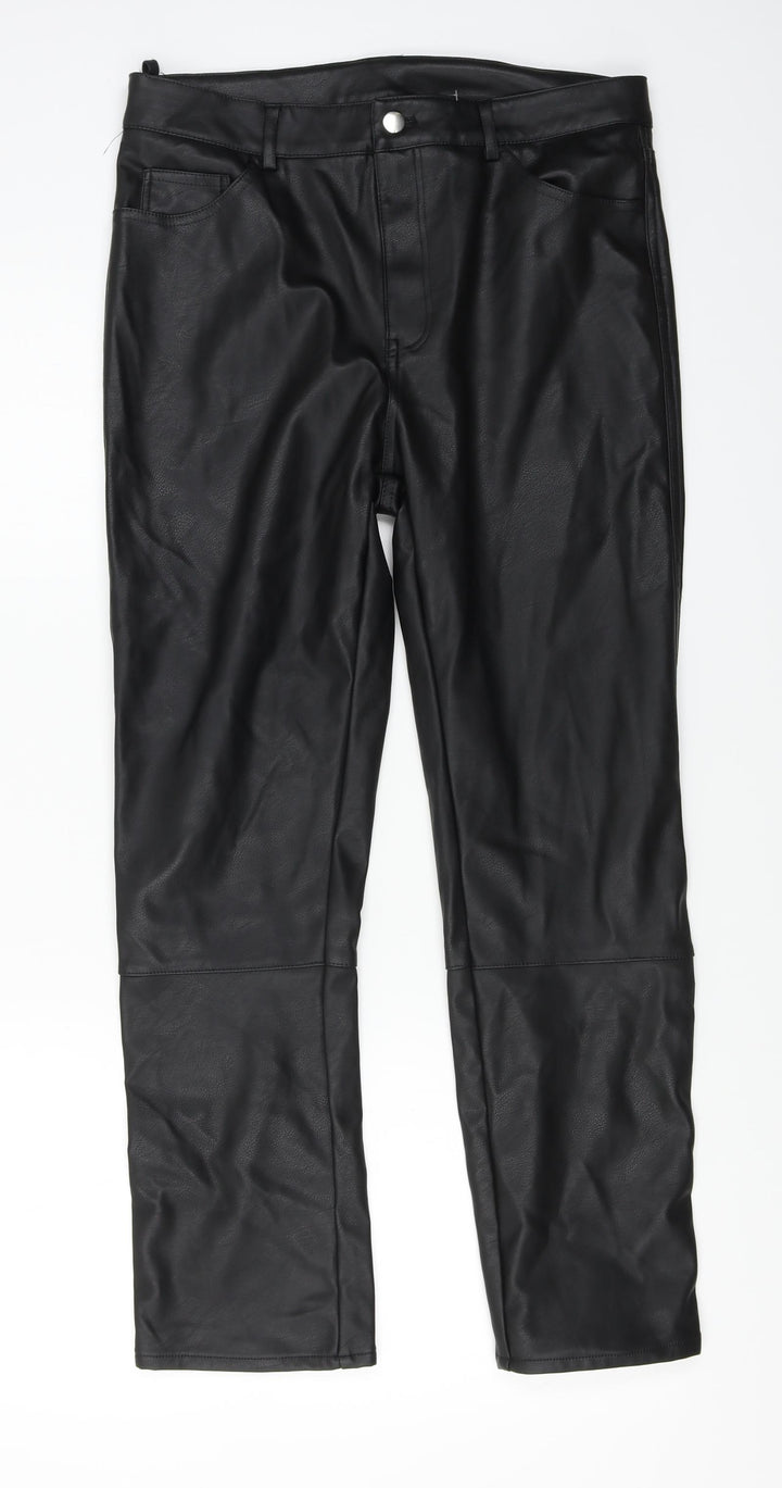 H&M  Womens Black   Trousers  Size 12 L24 in