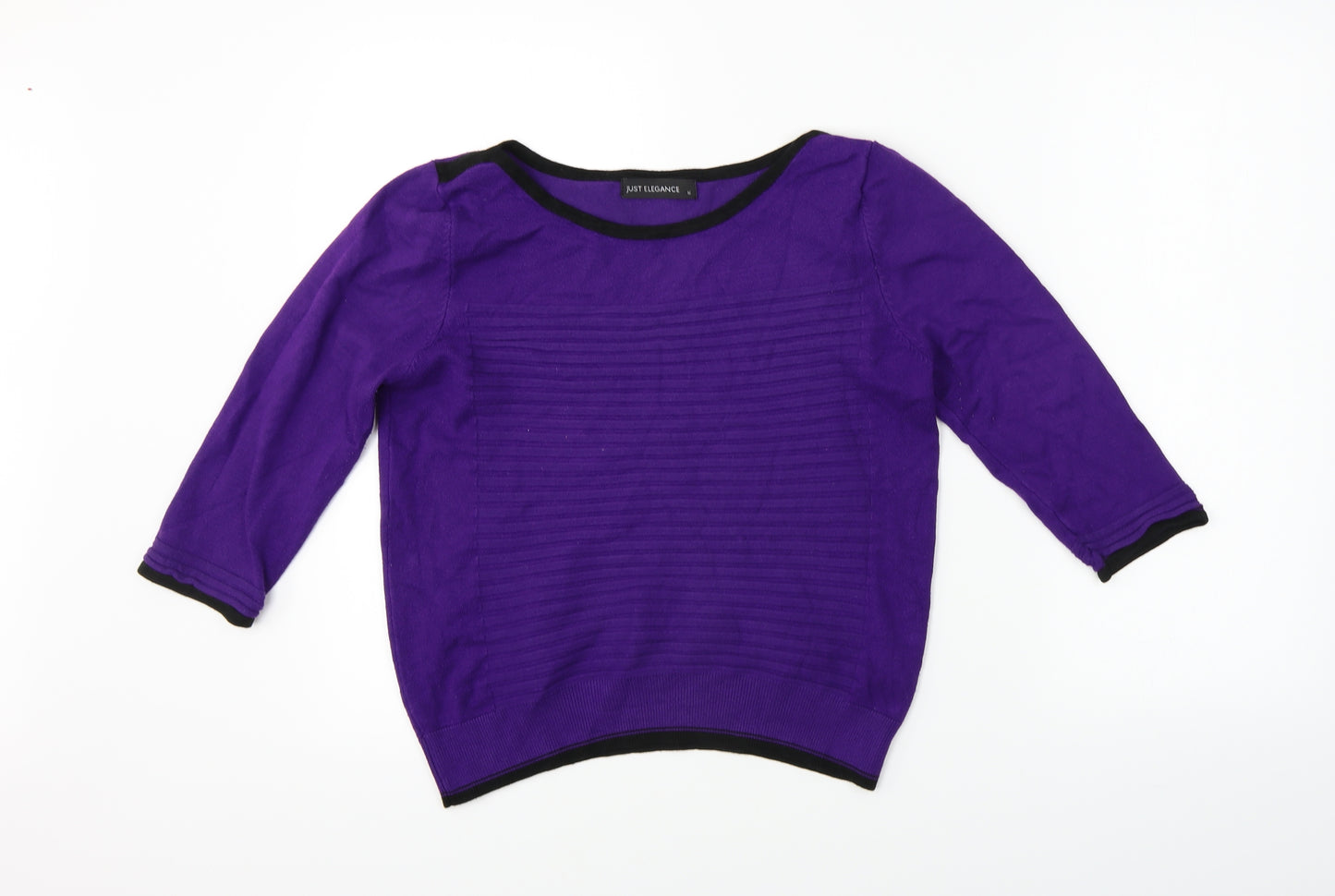 JUST ELEGANCE Womens Purple   Basic Polo Size M