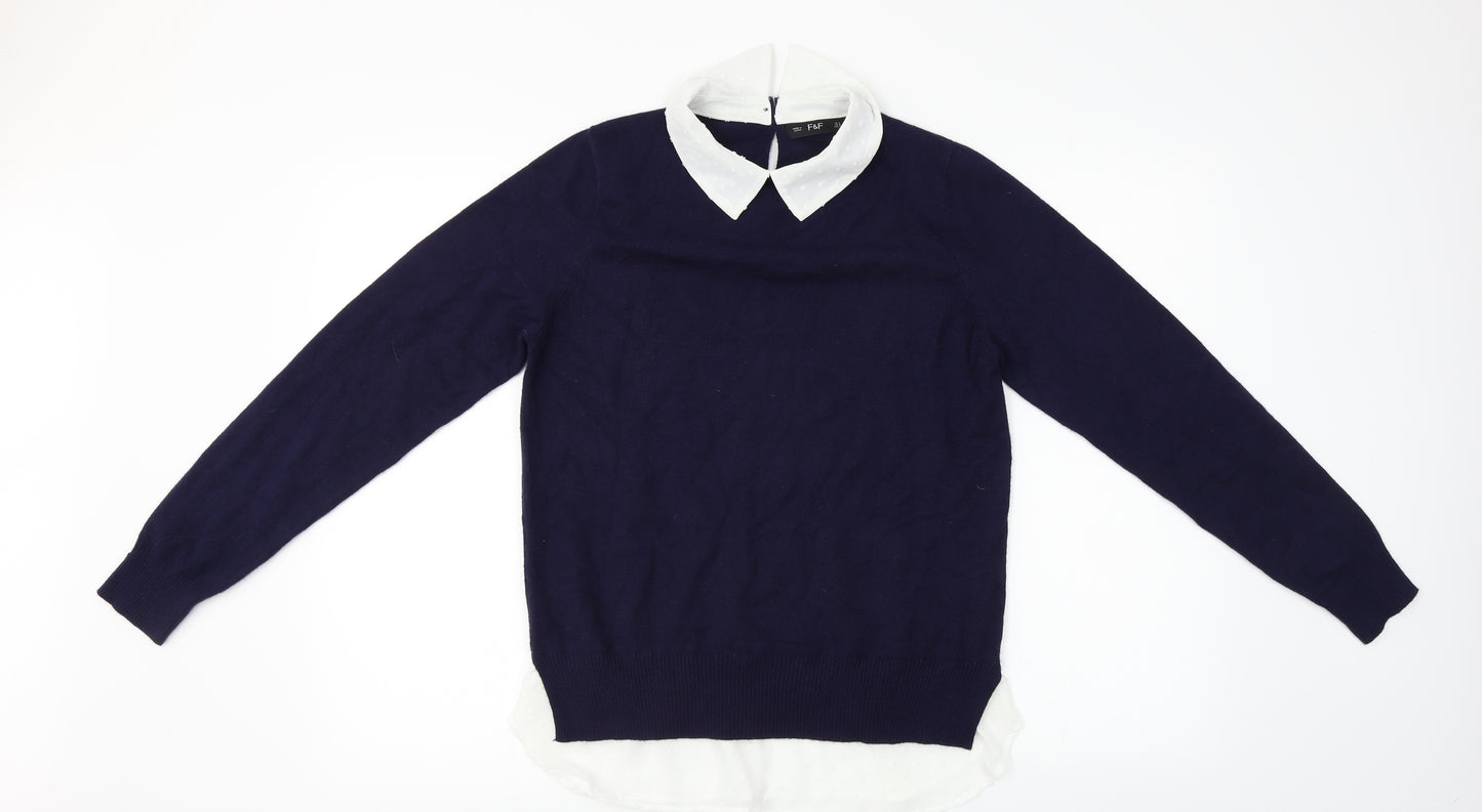 F&F  Womens Blue   Pullover Jumper Size 12