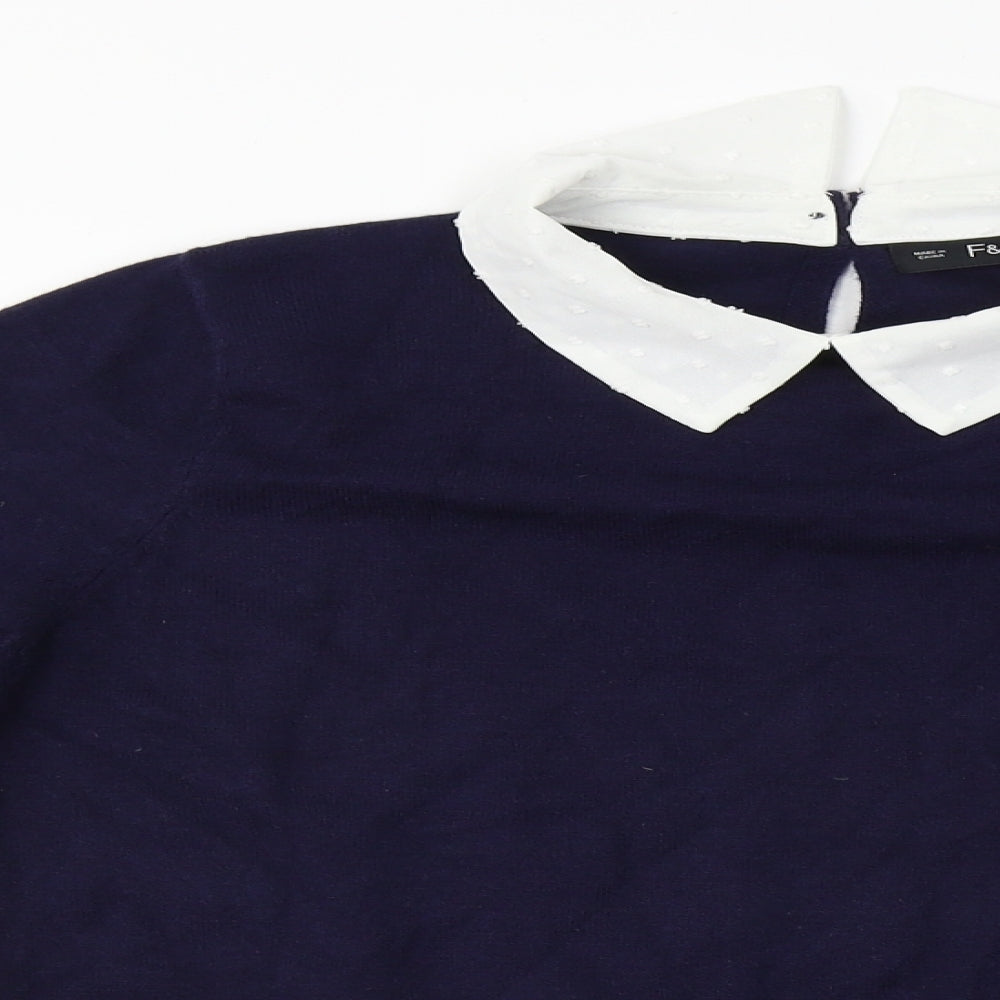F&F  Womens Blue   Pullover Jumper Size 12