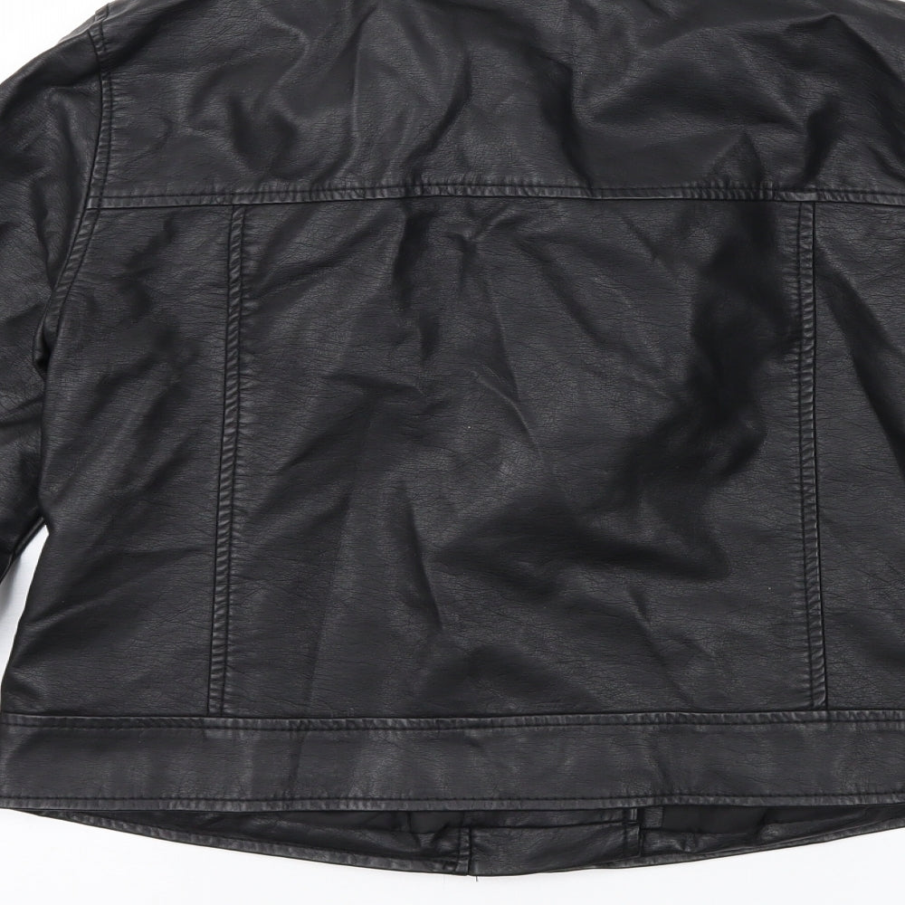 Primark Womens Black   Biker Jacket Size 10