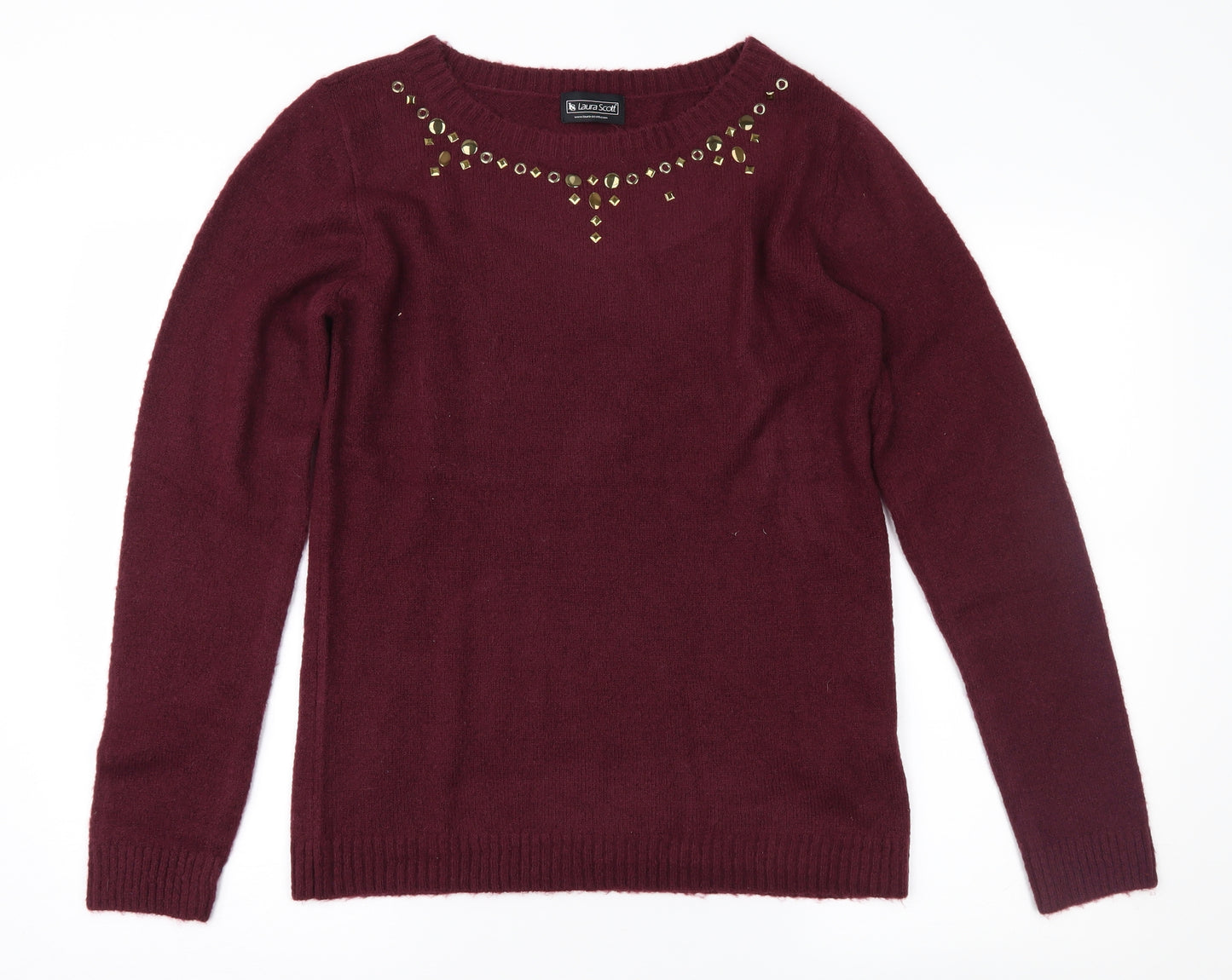 Laura Scott Womens Red   Pullover Jumper Size 16