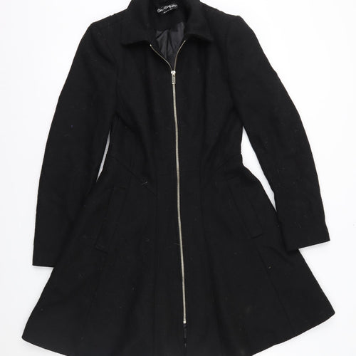 Miss Selfridge Womens Black   Overcoat Coat Size 8