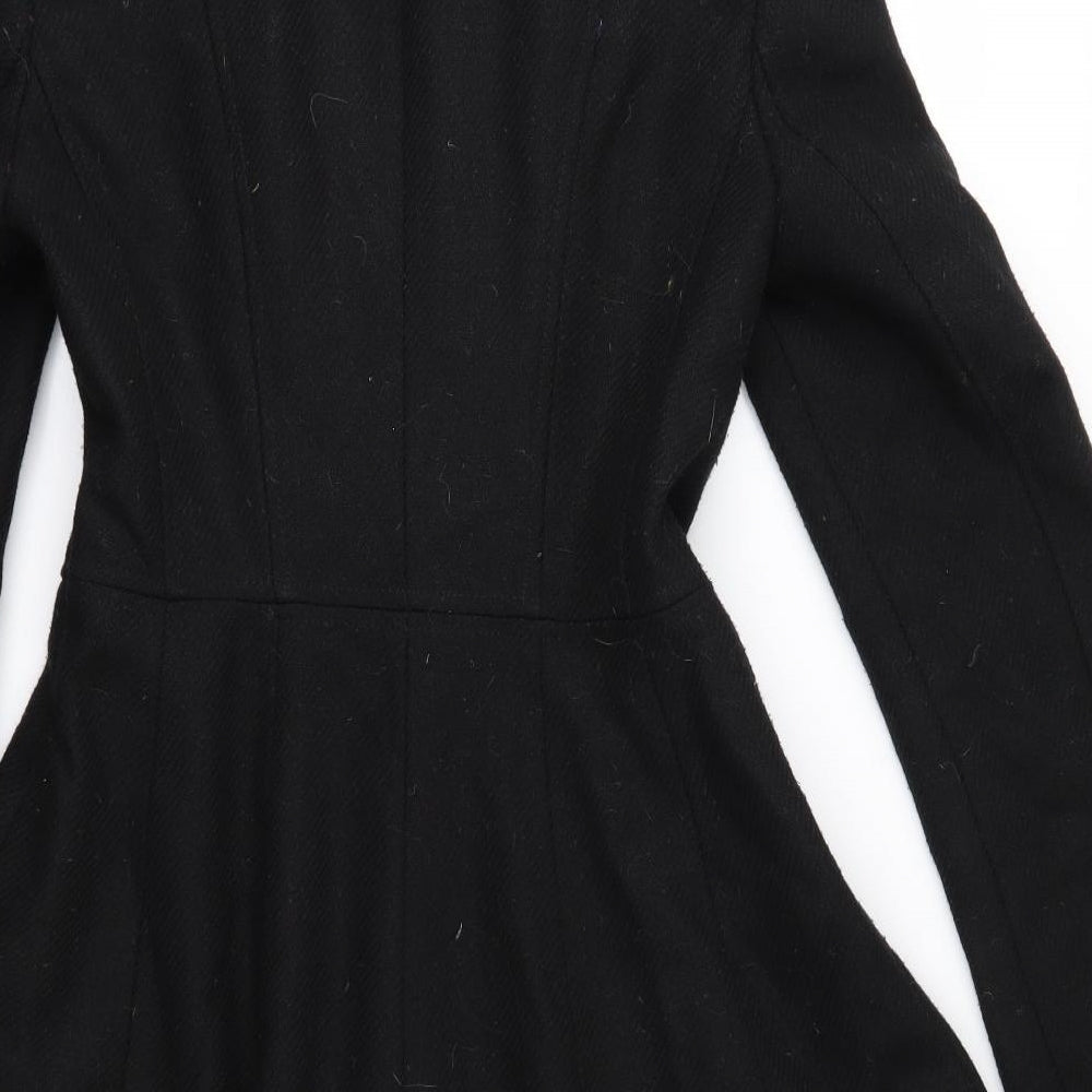 Miss Selfridge Womens Black   Overcoat Coat Size 8