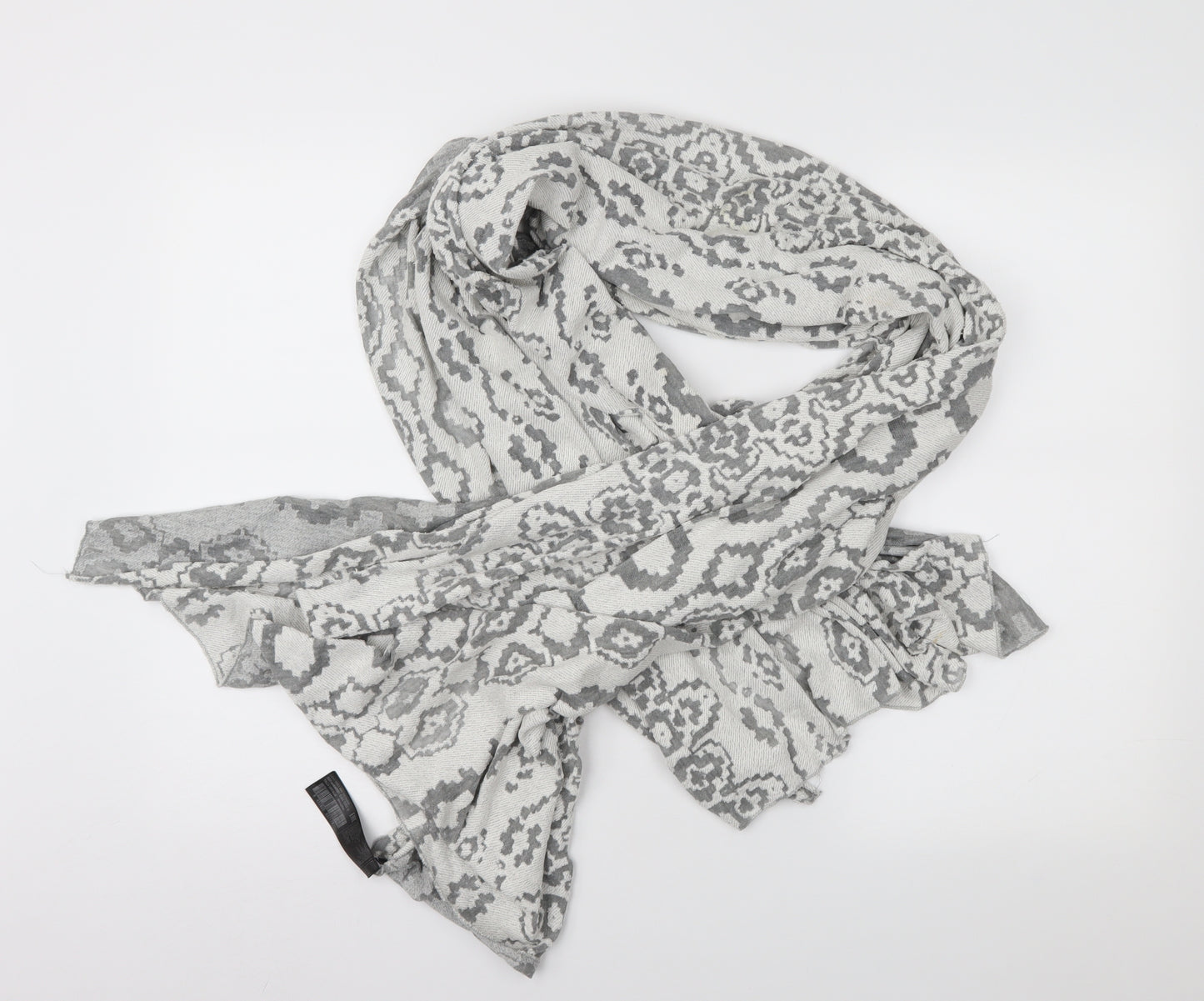 MNG Womens Grey Geometric   Shawl/Wrap