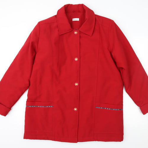 Damart Womens Red   Overcoat Coat Size 16