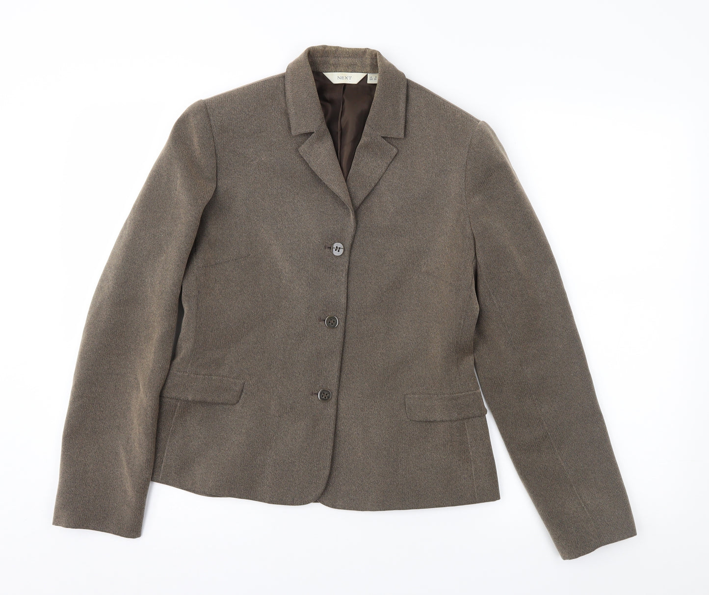 NEXT Womens Brown Herringbone  Jacket Suit Jacket Size 8