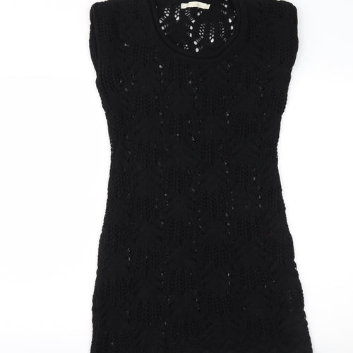 NEXT Womens Black  Crochet Jumper Dress  Size 8