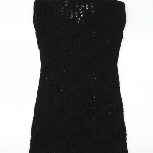 NEXT Womens Black  Crochet Jumper Dress  Size 8
