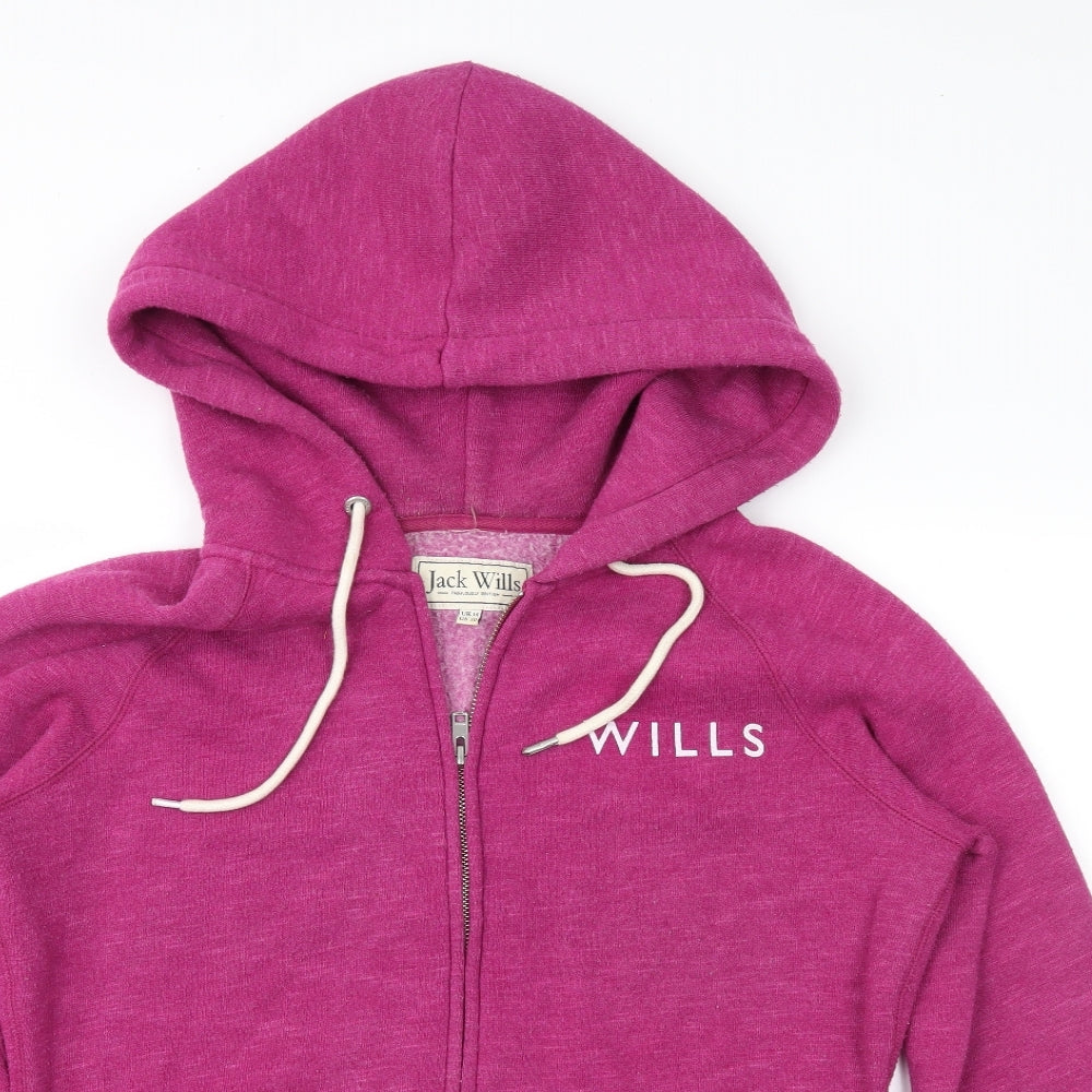 Jack Wills Womens Purple   Full Zip Hoodie Size 14