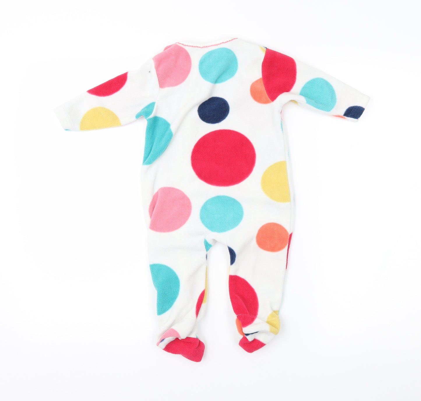 NEXT Baby Multicoloured Polka Dot Fleece Babygrow One-Piece Size 6-9 Months