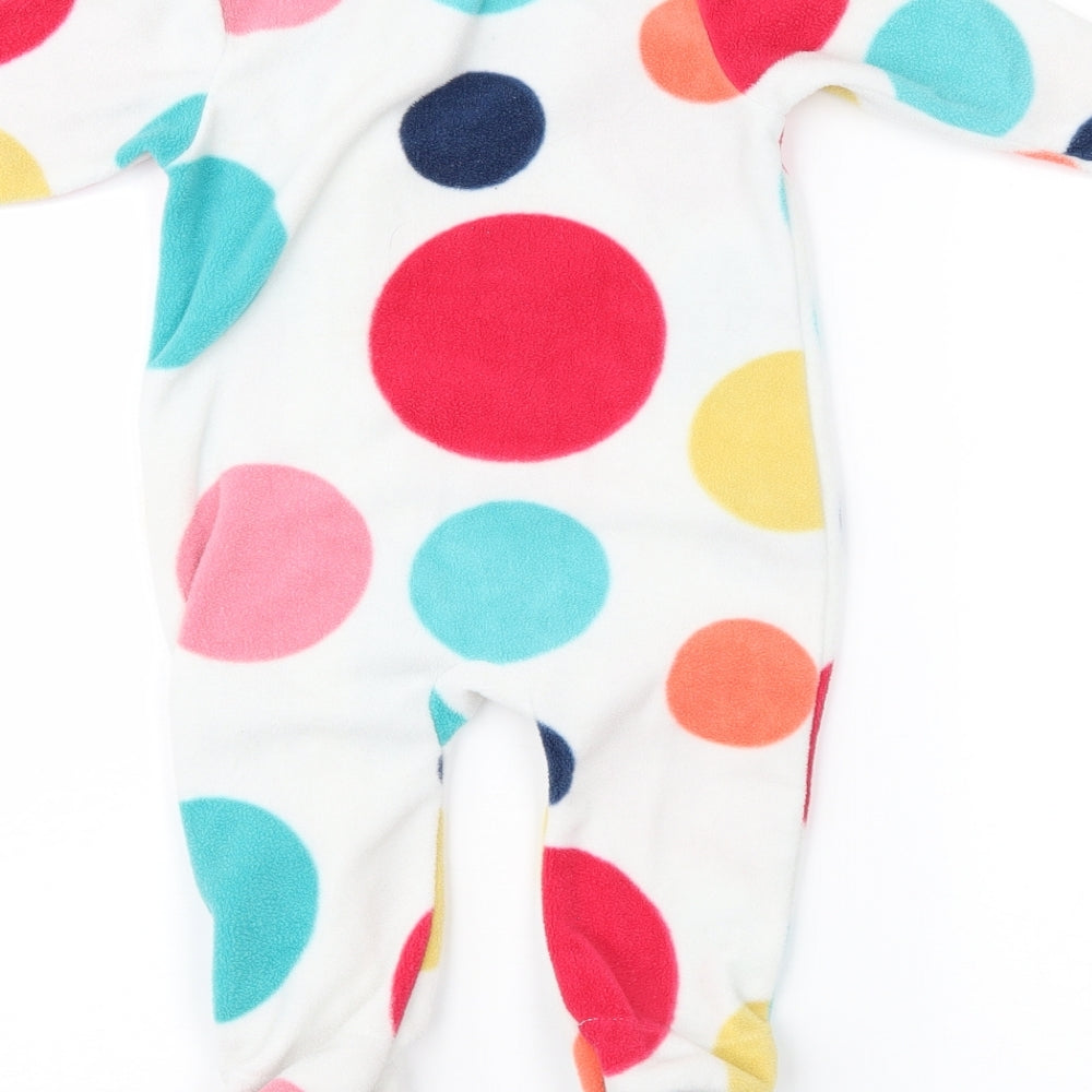 NEXT Baby Multicoloured Polka Dot Fleece Babygrow One-Piece Size 6-9 Months