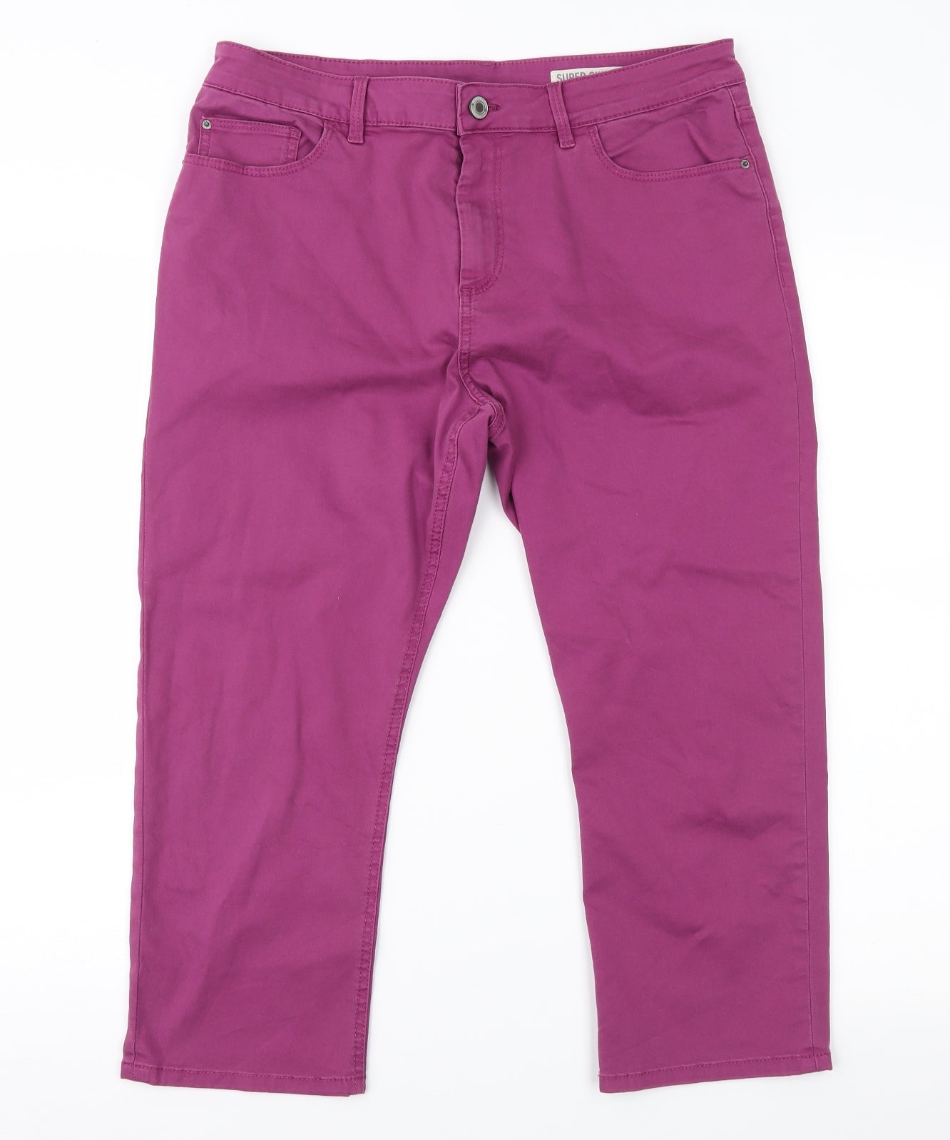 Marks and Spencer Womens Purple  Denim Cropped Jeans Size 14 L21 in