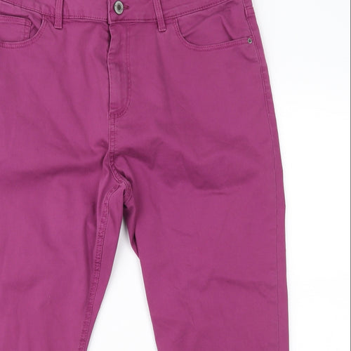 Marks and Spencer Womens Purple  Denim Cropped Jeans Size 14 L21 in