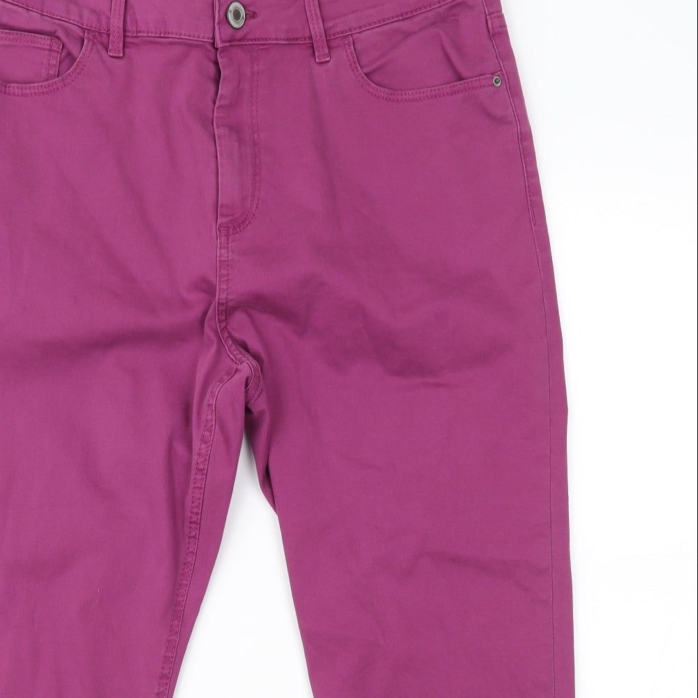 Marks and Spencer Womens Purple  Denim Cropped Jeans Size 14 L21 in