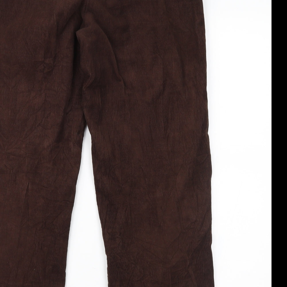 EWM Womens Brown  Corduroy Trousers  Size 12 L26 in