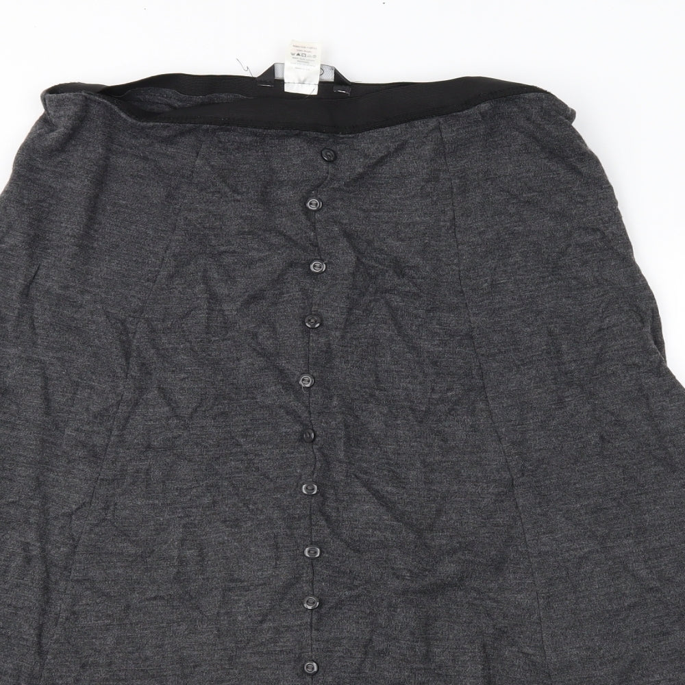 Bonmarché Womens Grey  Jersey A-Line Skirt Size 16