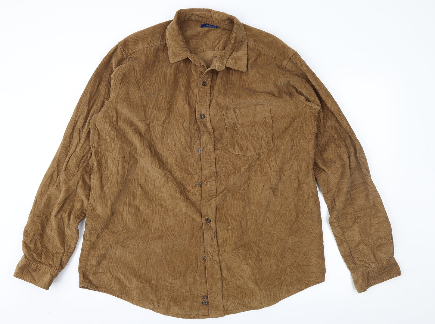 Cotton Traders Mens Brown  Corduroy  Button-Up Size L