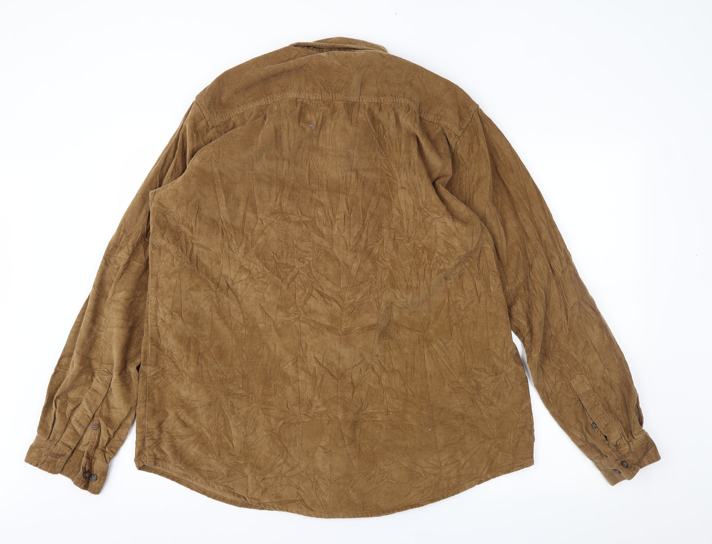 Cotton Traders Mens Brown  Corduroy  Button-Up Size L