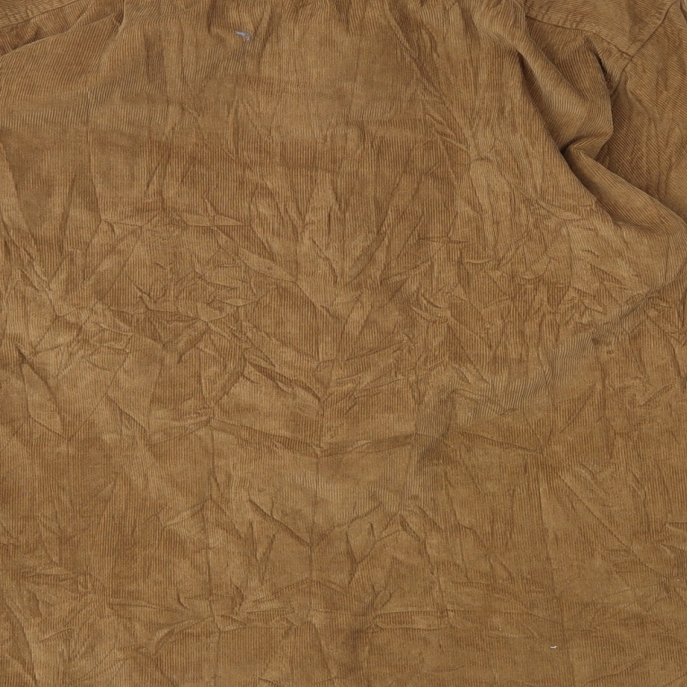 Cotton Traders Mens Brown  Corduroy  Button-Up Size L