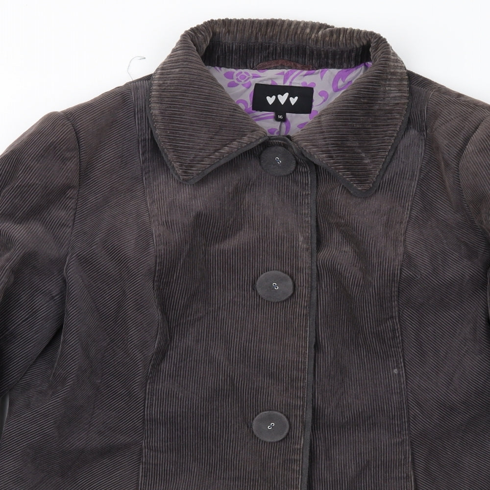 Per Una Womens Grey  Corduroy Jacket  Size 16