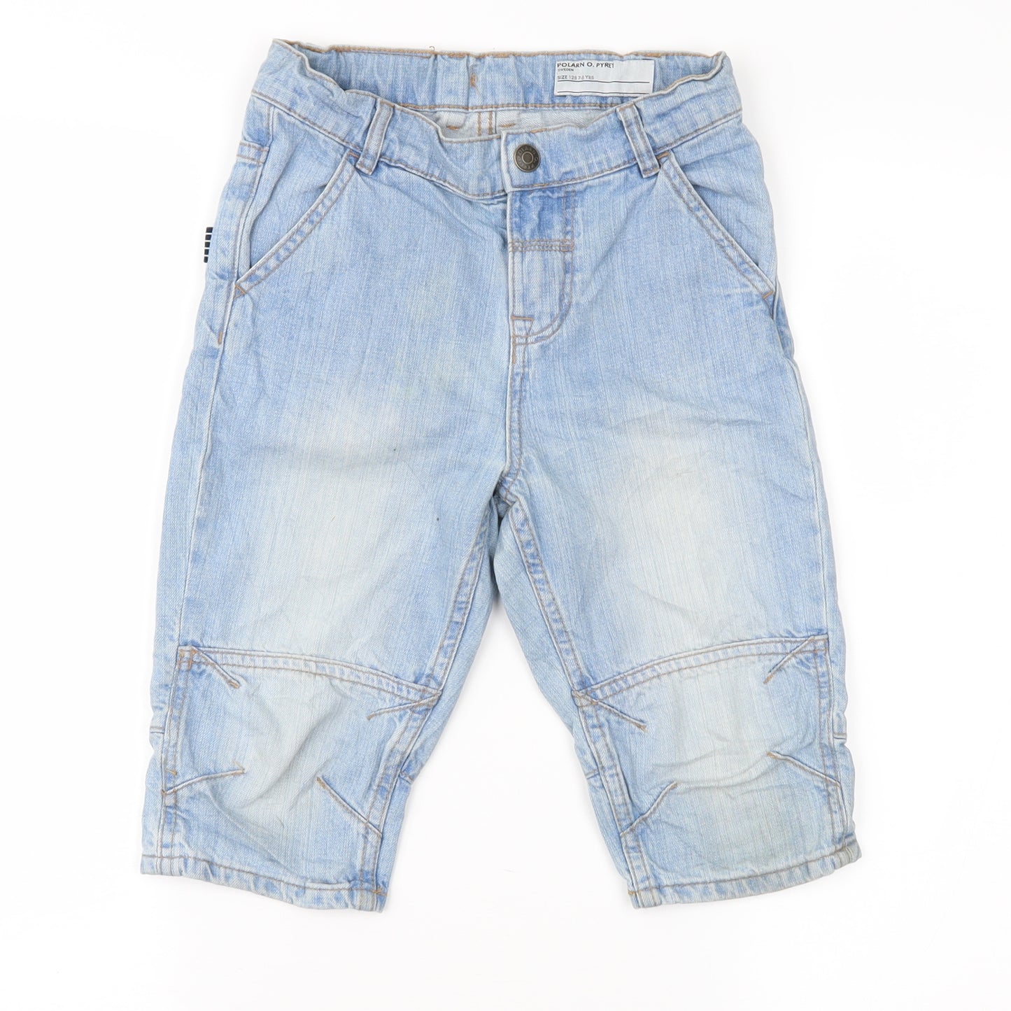 Polarn O. Pyret Boys Blue  Denim Cargo Shorts Size 7-8 Years