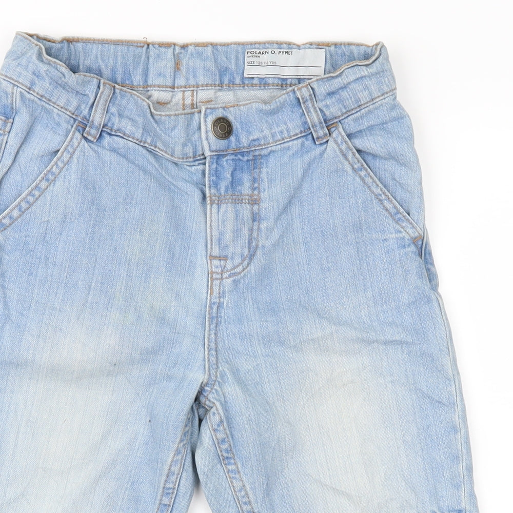 Polarn O. Pyret Boys Blue  Denim Cargo Shorts Size 7-8 Years
