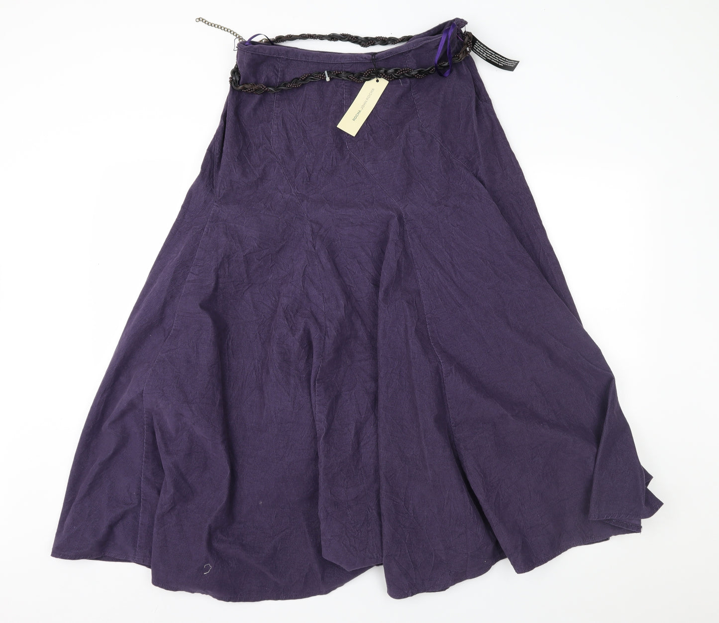 RJR.John Rocha Womens Purple  Corduroy Flare Skirt Size 12