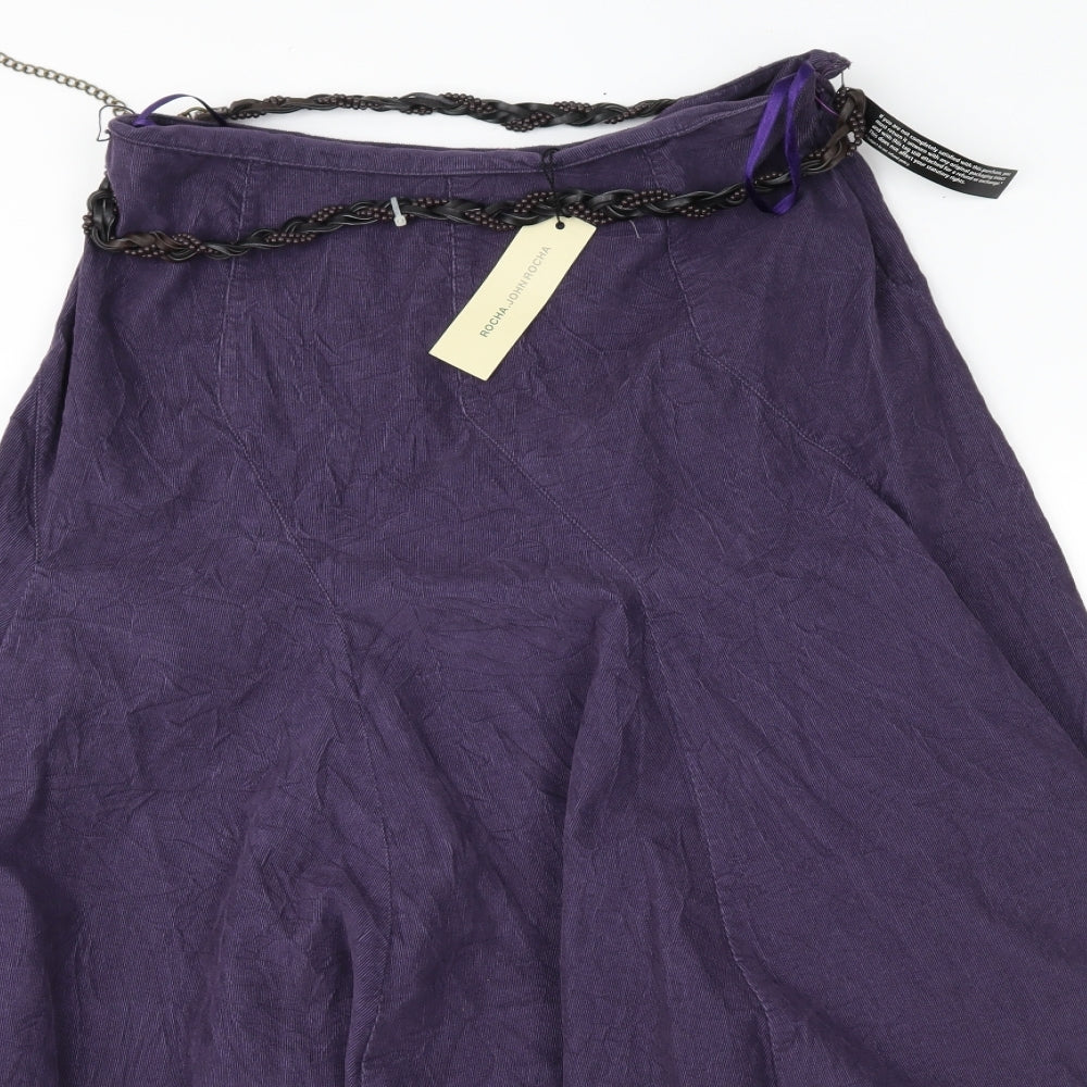 RJR.John Rocha Womens Purple  Corduroy Flare Skirt Size 12
