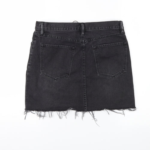 AllSaints Womens Black  Denim Straight & Pencil Skirt Size 10