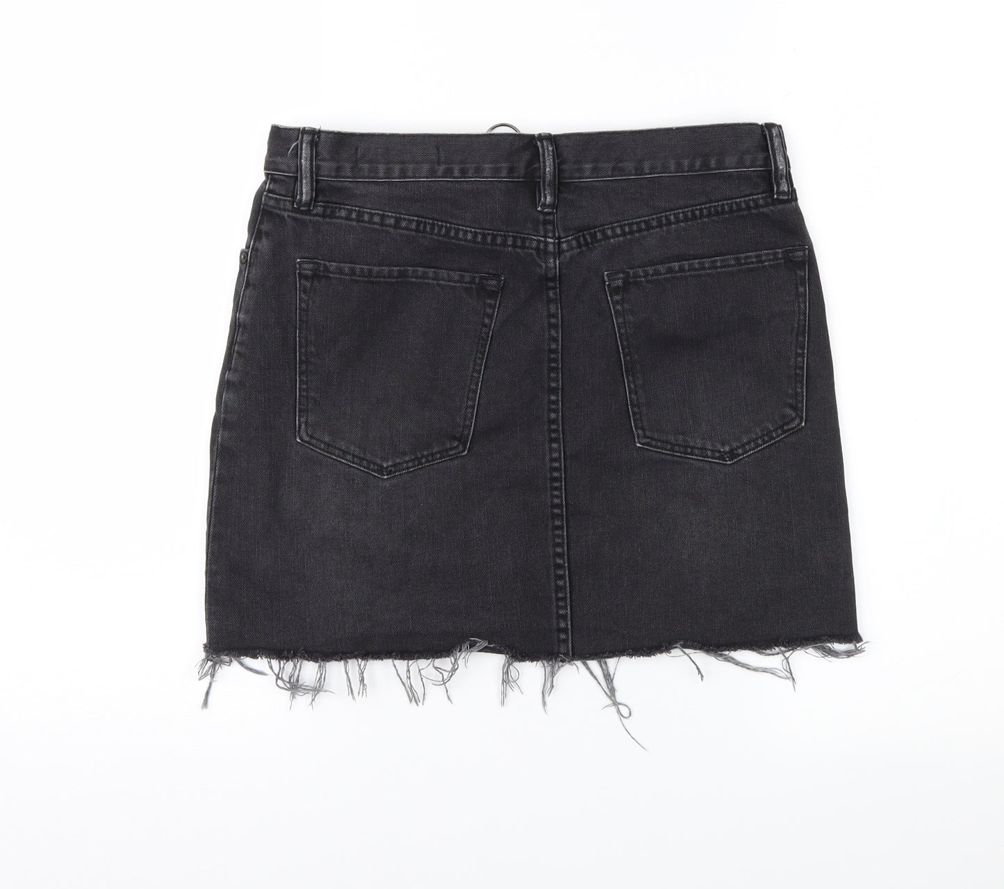 AllSaints Womens Black  Denim Straight & Pencil Skirt Size 10
