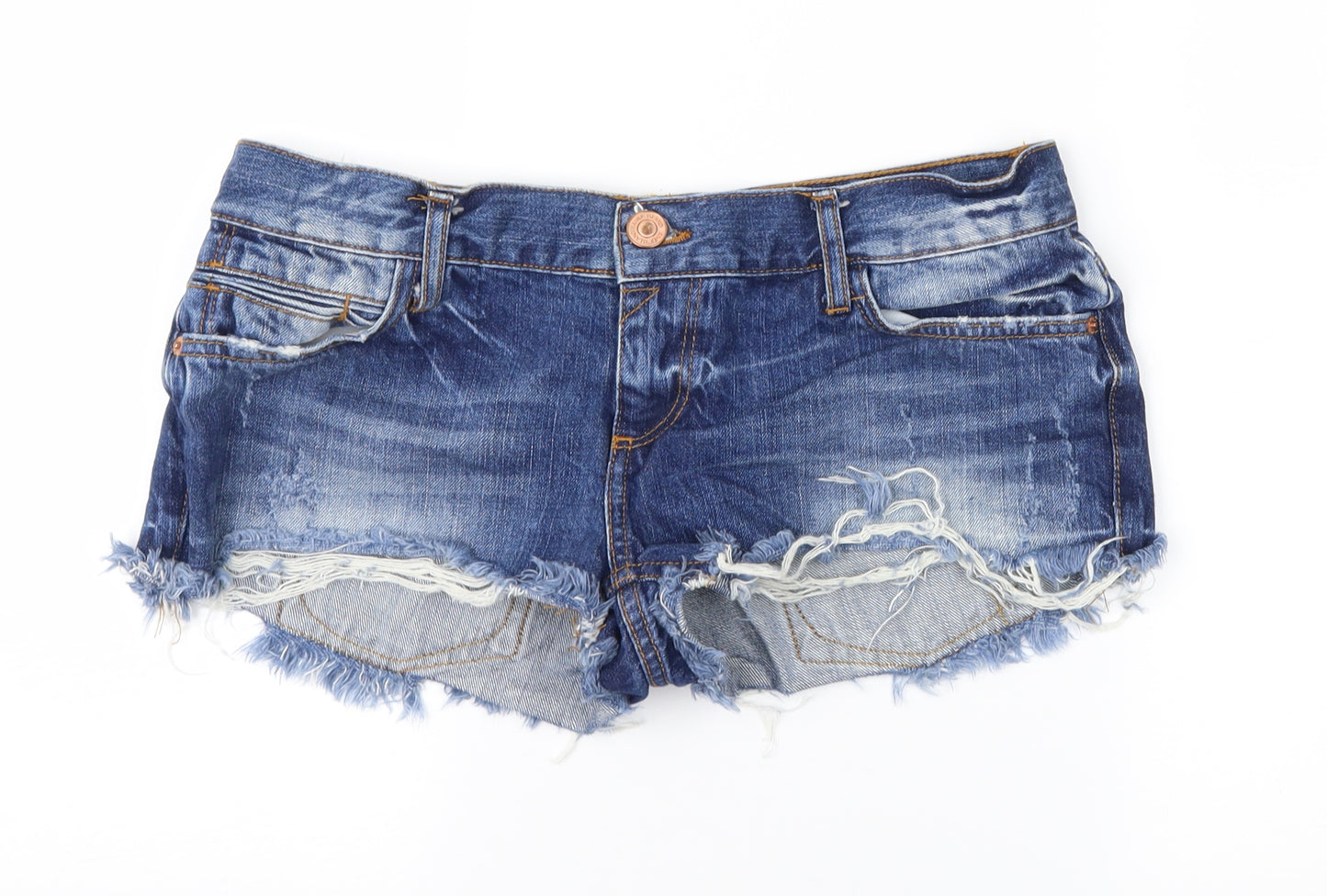 River Island Womens Black  Denim Cut-Off Shorts Size 12
