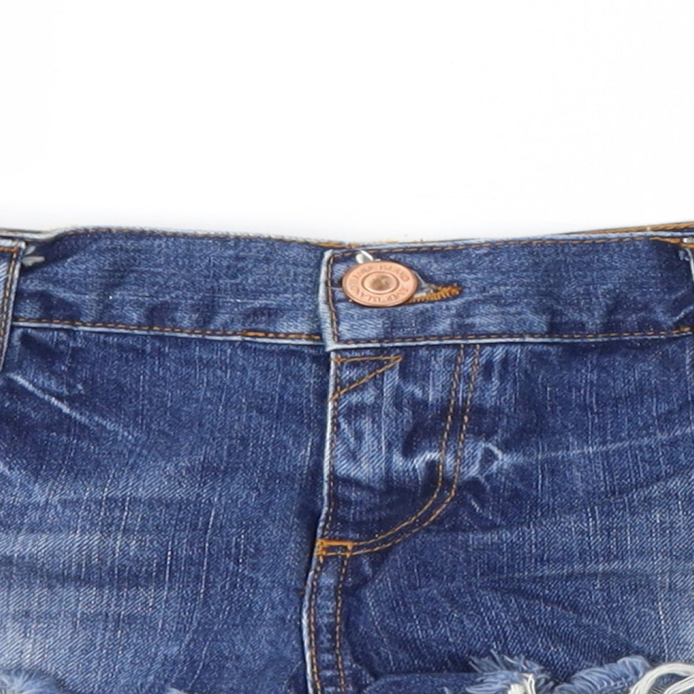 River Island Womens Black  Denim Cut-Off Shorts Size 12