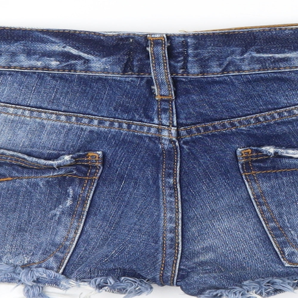 River Island Womens Black  Denim Cut-Off Shorts Size 12