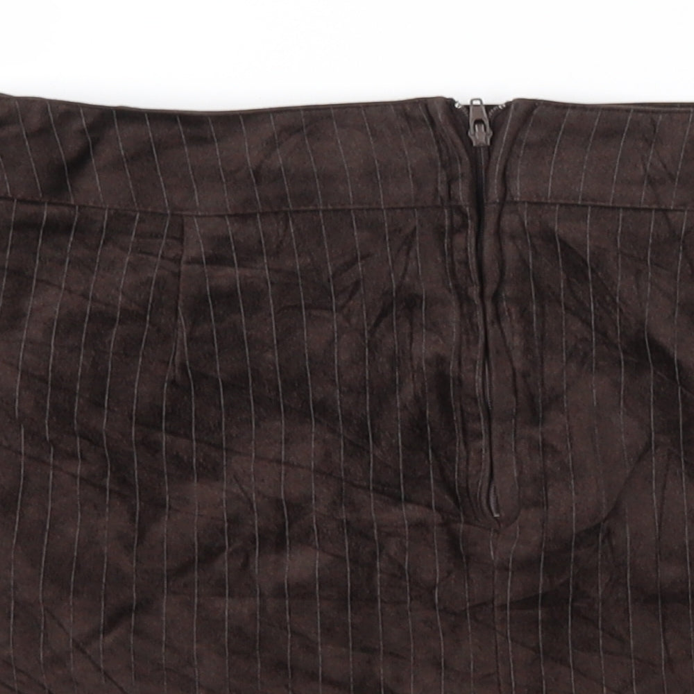 ZNJ Womens Brown Striped  A-Line Skirt Size 10