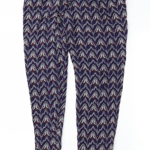 Divided Womens Purple Geometric  Trousers  Size 10 L28 in