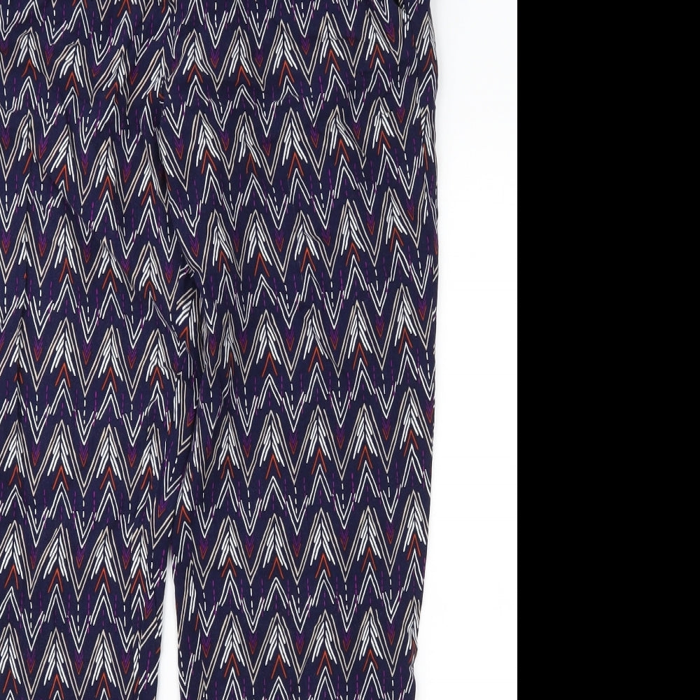 Divided Womens Purple Geometric  Trousers  Size 10 L28 in