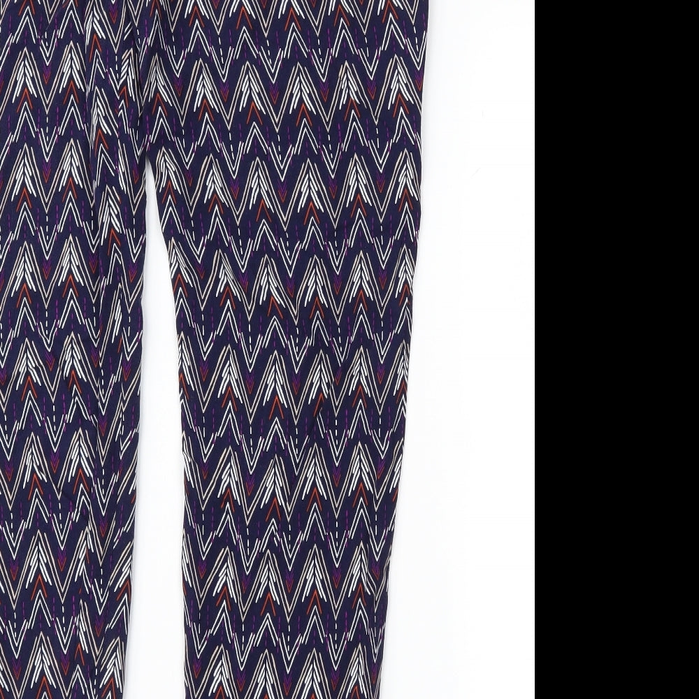 Divided Womens Purple Geometric  Trousers  Size 10 L28 in