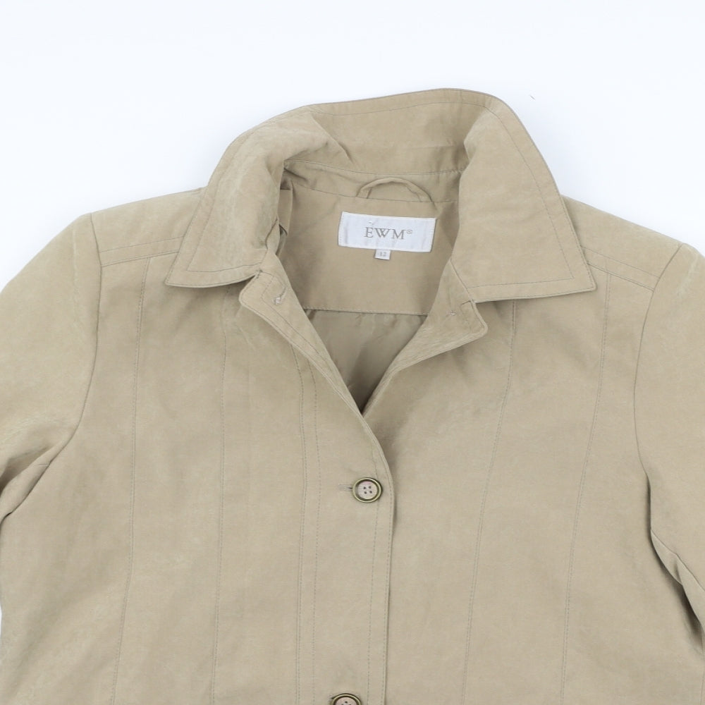 EWM Womens Beige   Jacket Coat Size 12