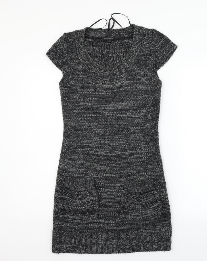 QED London Womens Grey Jumper Dress Size M