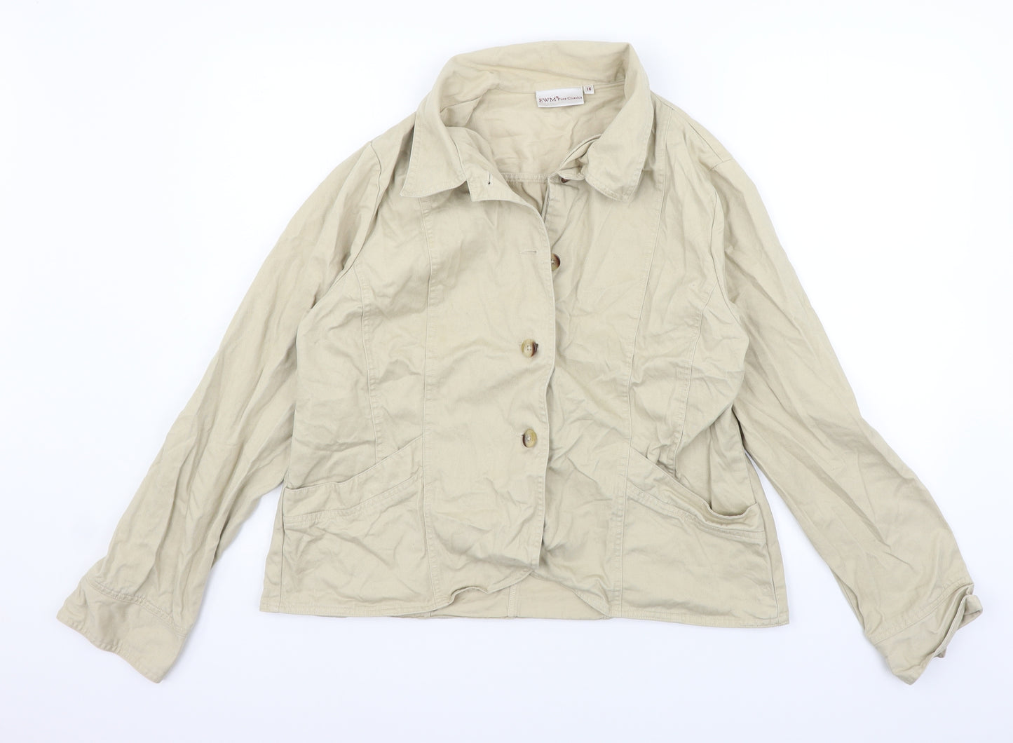 EWM Womens Beige   Jacket Coat Size 16