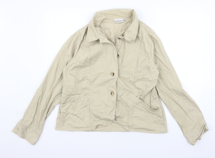 EWM Womens Beige   Jacket Coat Size 16