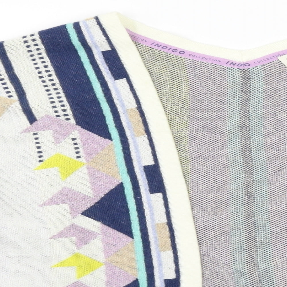Marks and Spencer Womens Beige Striped  Cardigan Jumper Size 12