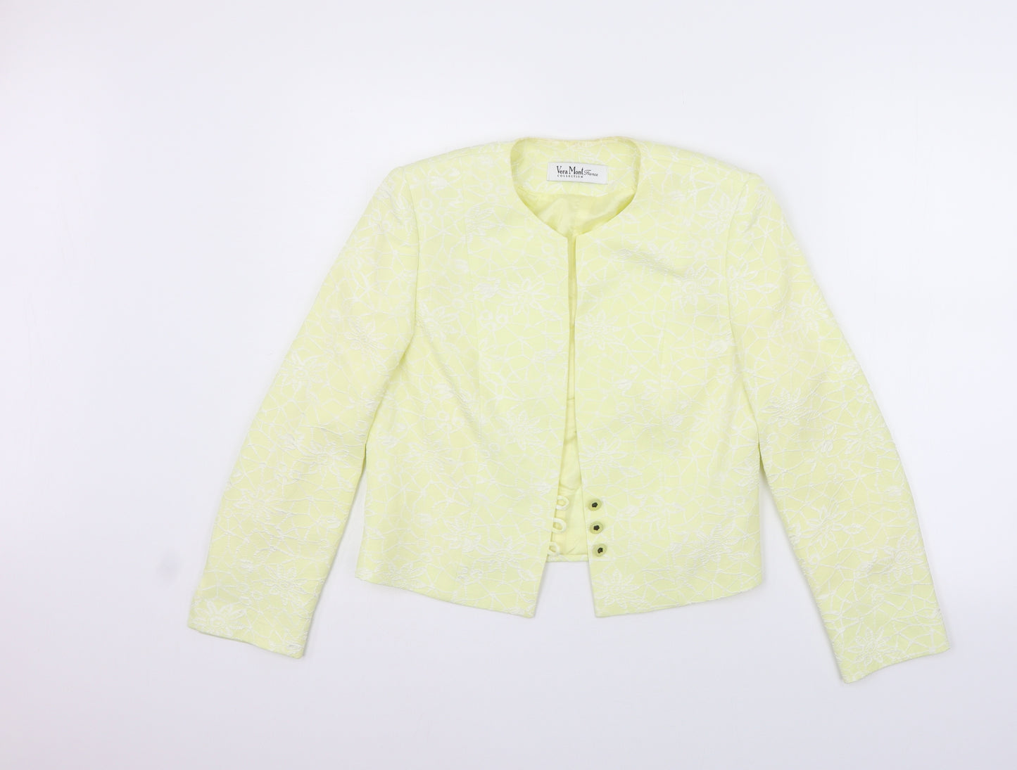 Vera Mont Womens Yellow   Jacket Blazer Size 8